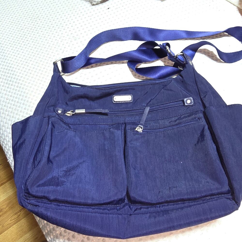 BAGGALINI BLUE ANYWHERE LARGE HOBO CROSSBODY BAG